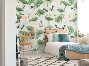Clearance Witte kraanvogels, lichtbruin Kinderkamer | Dieren