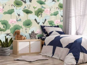 Clearance Witte kraanvogels, lichtbruin Kinderkamer | Dieren