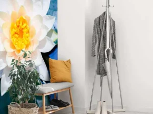 Discount Witte lotusbloem met gele kern fotobehang Bloemen
