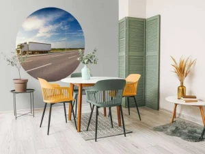 Hot Witte vrachtwagen op een zonnige dag fotobehang Tienerkamer | Kinderkamer