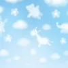 Clearance Wolken met kinderfiguurtjes fotobehang Babykamer