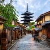 Hot Yasaka Pagoda in de ochtend fotobehang Architectuur