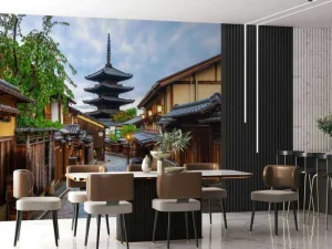 Hot Yasaka Pagoda in de ochtend fotobehang Architectuur