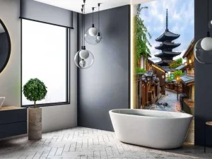 Hot Yasaka Pagoda in de ochtend fotobehang Architectuur