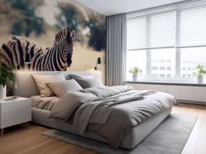 Outlet Zebra in het wild fotobehang Dieren