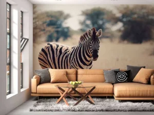 Outlet Zebra in het wild fotobehang Dieren