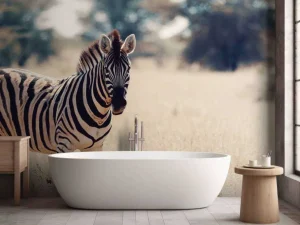 Outlet Zebra in het wild fotobehang Dieren