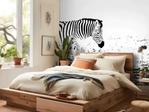 Outlet Zebra's in de weide design fotobehang Dieren