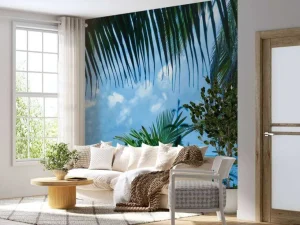 Discount Zee vanuit de jungle fotobehang Bloemen