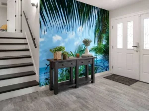 Discount Zee vanuit de jungle fotobehang Bloemen