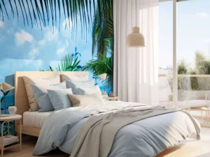 Discount Zee vanuit de jungle fotobehang Bloemen