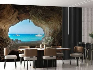 Clearance Zee vanuit een grot fotobehang Transport