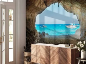 Clearance Zee vanuit een grot fotobehang Transport