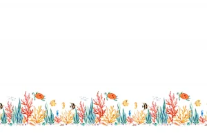 Fashion Zeeleven tekening met een witte achtergrond fotobehang Kinderkamer | Babykamer