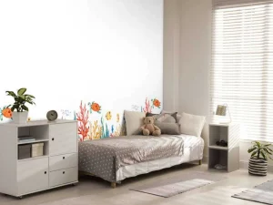 Fashion Zeeleven tekening met een witte achtergrond fotobehang Kinderkamer | Babykamer