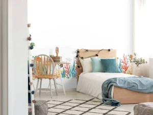 Fashion Zeeleven tekening met een witte achtergrond fotobehang Kinderkamer | Babykamer