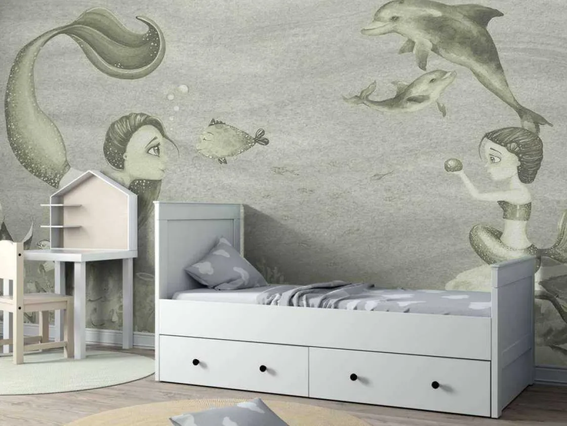 zeemeerminnen_wereld_in_g_3.webp Fashion Zeemeerminnen wereld in groen Kinderkamer | Dieren