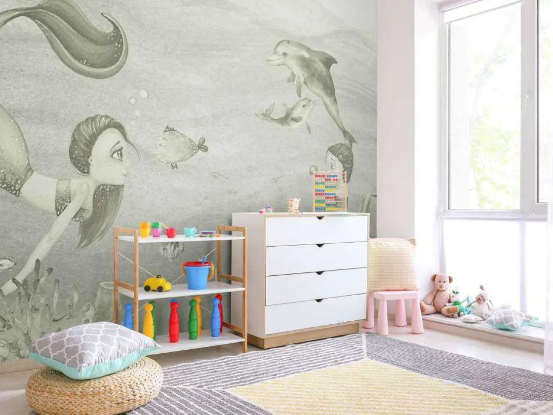 zeemeerminnen_wereld_in_g_7.webp Fashion Zeemeerminnen wereld in groen Kinderkamer | Dieren