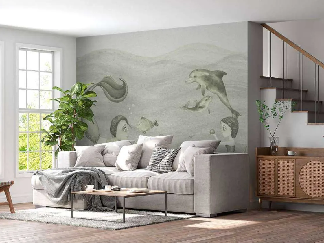 zeemeerminnen_wereld_in_g_9.webp Fashion Zeemeerminnen wereld in groen Kinderkamer | Dieren