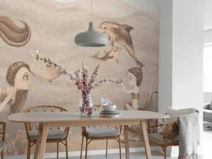 Fashion Zeemeerminnen wereld in taupe Kinderkamer | Dieren