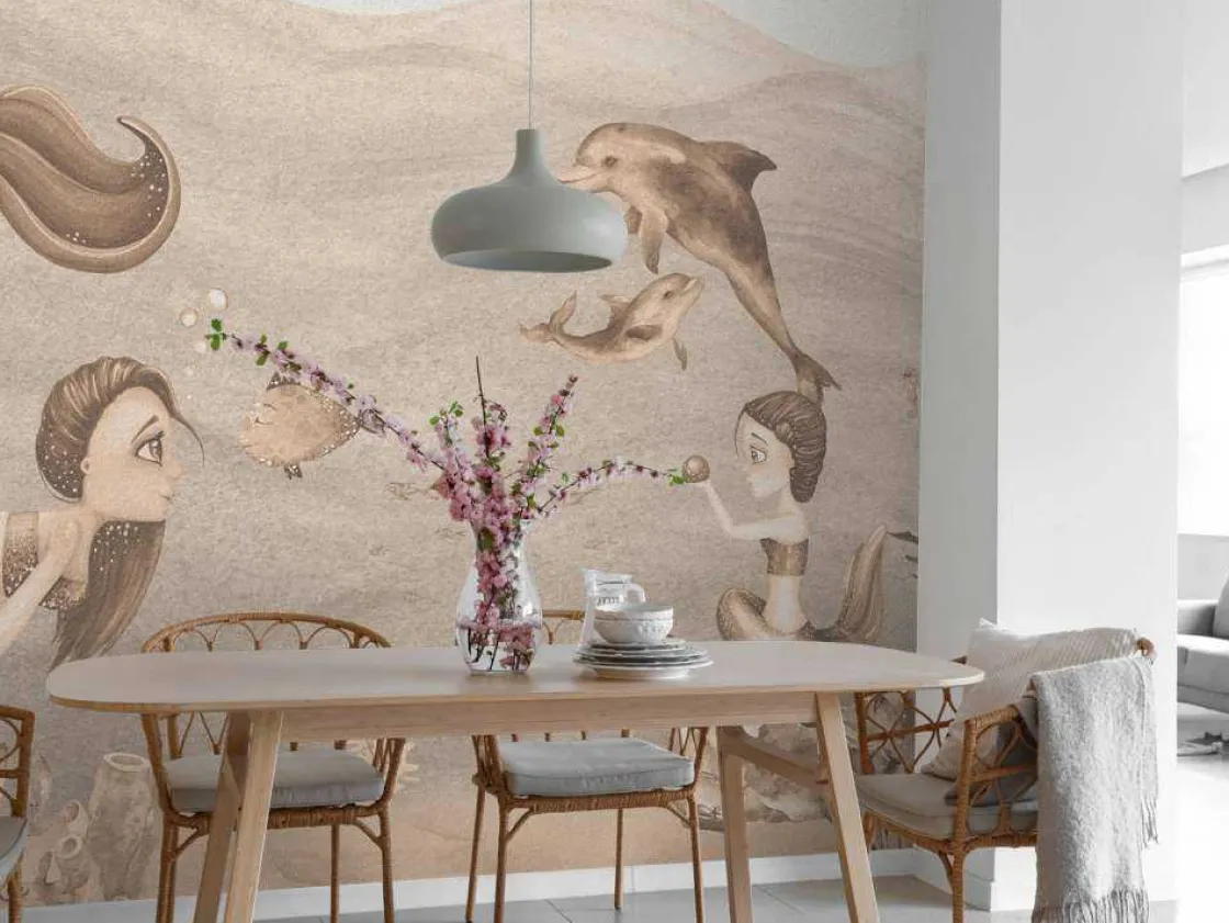 zeemeerminnen_wereld_in_t_10.webp Fashion Zeemeerminnen wereld in taupe Kinderkamer | Dieren