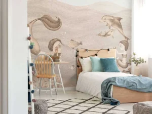 Fashion Zeemeerminnen wereld in taupe Kinderkamer | Dieren