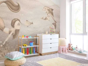 Fashion Zeemeerminnen wereld in taupe Kinderkamer | Dieren