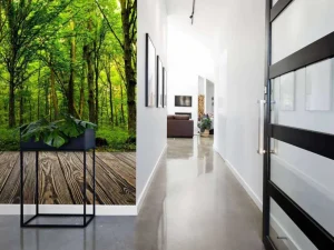 Fashion Zomers bos met doorkomend daglicht fotobehang Bloemen