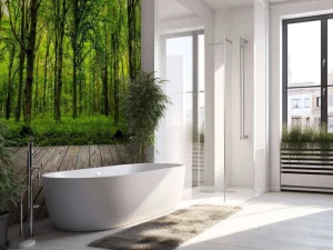 Fashion Zomers bos met doorkomend daglicht fotobehang Bloemen