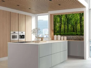 Fashion Zomers bos met doorkomend daglicht fotobehang Bloemen