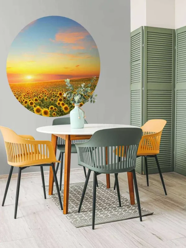 Clearance Zonnebloemen bij zonsondergang fotobehang Bloemen