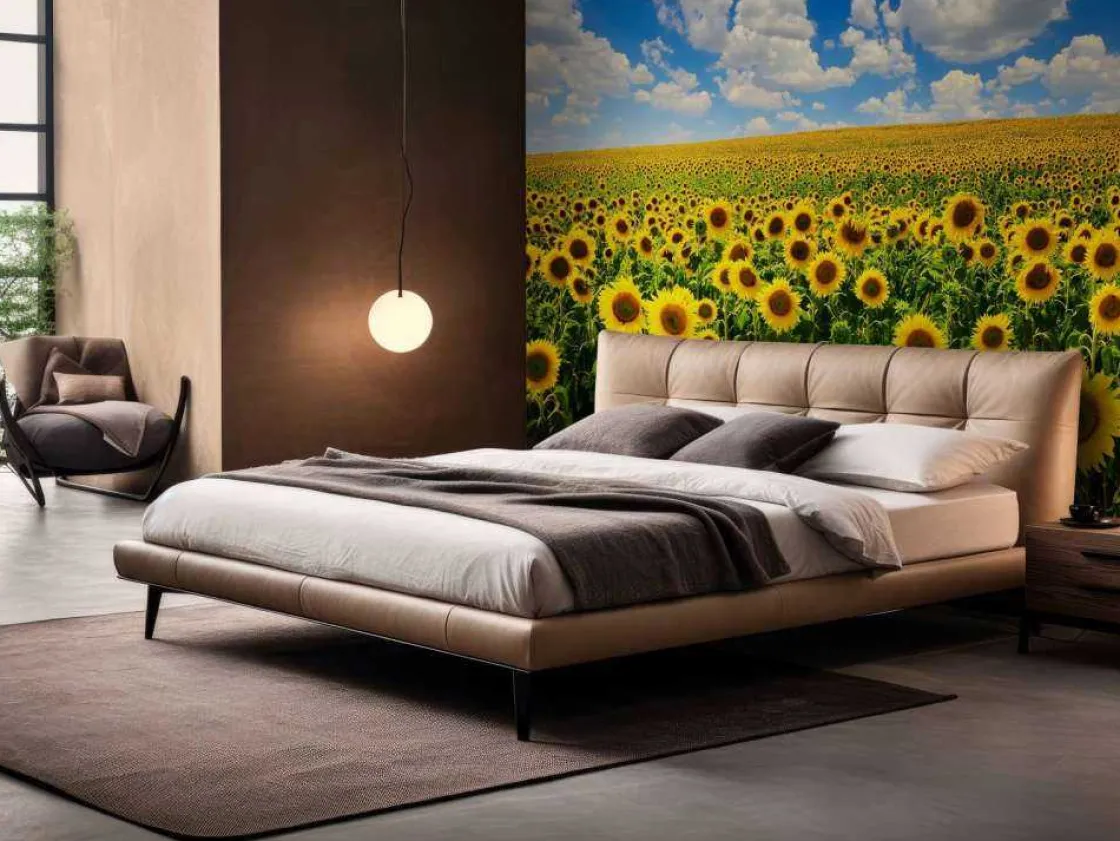 zonnebloemveld_onder_een__1.webp Sale Zonnebloemveld onder een heldere lucht fotobehang Bloemen