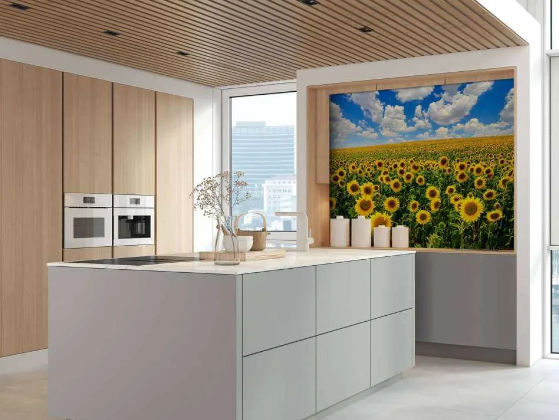 zonnebloemveld_onder_een__6.webp Sale Zonnebloemveld onder een heldere lucht fotobehang Bloemen