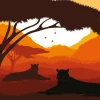 Online Zonsondergang in Afrika fotobehang Kinderkamer | Hobbykamer