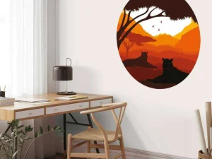 Online Zonsondergang in Afrika fotobehang Kinderkamer | Hobbykamer