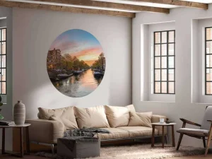 Outlet Zonsondergang in Amsterdam fotobehang Steden | Architectuur