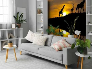 Outlet Zonsondergang in een tropisch gebied fotobehang Dieren