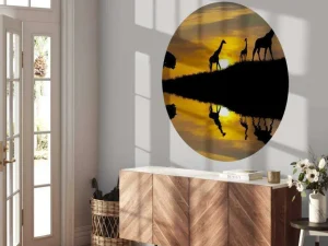 Outlet Zonsondergang in een tropisch gebied fotobehang Dieren