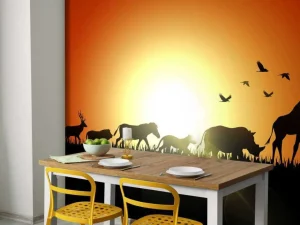 New Zonsondergang in Madagaskar design fotobehang Dieren