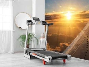 Fashion Zonsondergang vanuit een vliegtuigraam fotobehang Transport
