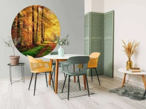 Sale Zonsopkomst in het bos fotobehang Bloemen