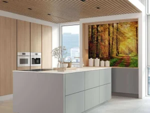Sale Zonsopkomst in het bos fotobehang Bloemen