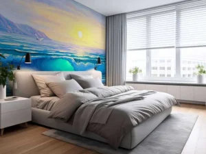 Best Zonsopkomst op zee schilderij fotobehang Kunst & Design