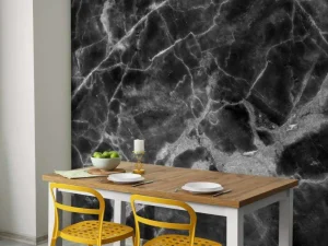 Discount Zwart marmer met structuur fotobehang Gang
