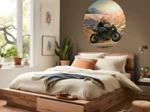 Fashion Zwarte motor in de winter fotobehang Tienerkamer | Transport