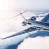 Hot Zwarte privéjet in de wolken fotobehang Tienerkamer