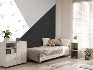 Discount Zwart-wit driehoeken met dino's Kinderkamer
