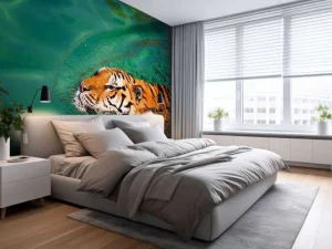 Fashion Zwemmende tijger fotobehang Dieren