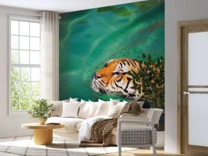 Fashion Zwemmende tijger fotobehang Dieren