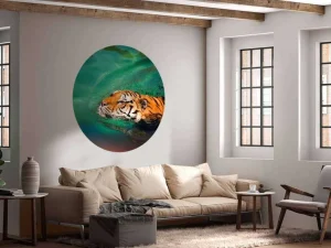 Fashion Zwemmende tijger fotobehang Dieren